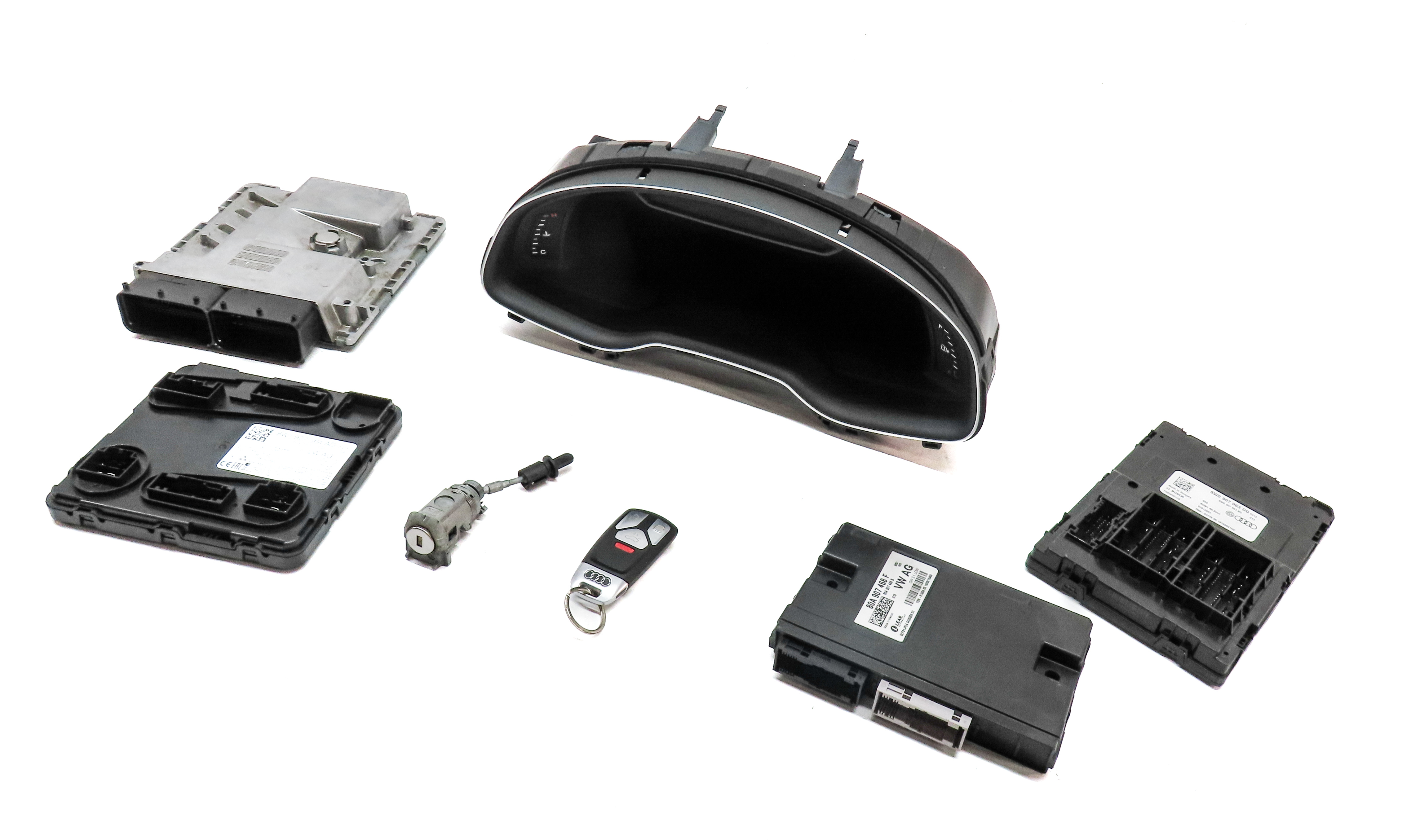 2019 AUDI Q7 4M 3.0L CREC ENGINE ECM BCM SPEEDOMETER IMMOBILIZER MODULE KEY SET — exact item pictured